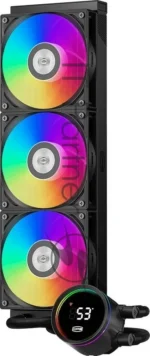 Система охлаждения PCCooler DA360 Pro ARGb Digital BK (300W, 360мм, LED temp., Black, ARGb/Fans: 3x120мм, 75.8CFM, 33.7dBA, 2200RPM/Pump height 57мм, 28dBA, 3000RPM, Rad thickness 27мм/S: 1851, 1700, 1200, 20XX, 115X, AM5, AM4) 7