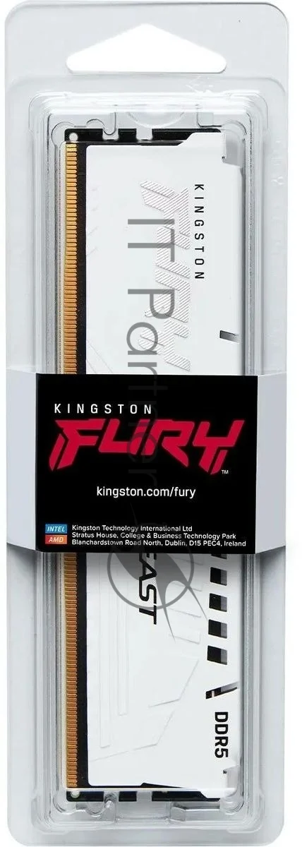 Оперативная память Kingston Fury Beast EXPO, DDR5, 32Gb (1x32 GB), 6000 MHz, CL30, радиатор, белый