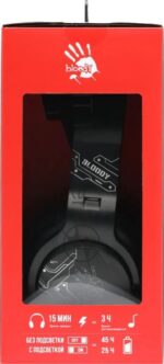 Гарнитура Bloody GR370 черный, беспроводная + проводная, Bluetooth, до 45 ч, подсветка 12