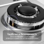 Газовая варочная панель Zigmund & Shtain G 14.4 S независимая, нержавеющая сталь 2