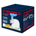 Мясорубка электрическая Maunfeld MF-232WB голубой, 1340 Вт, 1.3 кг/мин, реверс, насадки - 4 1