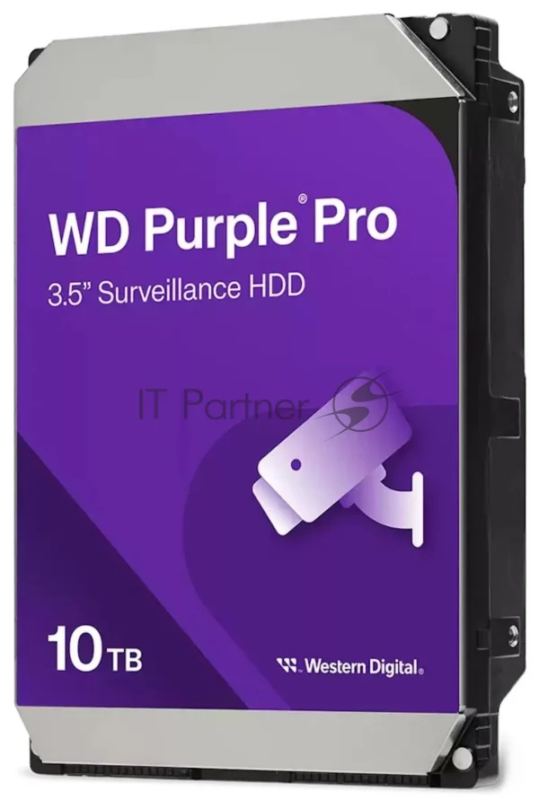 Жесткий диск Western Digital Purple Pro HDD 3.5" SATA 10Tb, 7200 rpm, 512MB buffer (DV&NVR + AI), WD102PURP, 1 year