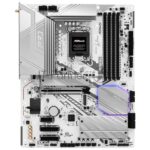 Материнская плата ASRock Z890 Pro RS WiFi белый, LGA 1851, Intel Z890, 4xDDR5, 4xSATA, 4xM.2, 1xPCIe 5.0 x16, 2xPCIe 4.0 x16, 1xPCIe x1, 2xUSB-C Thunderbolt 4, 4xUSB-A 3.2 Gen 1, 1xUSB-A 3.2 Gen 2, 1xHDMI, 1xDP, 1x2.5Gb LAN, 5x3.5 мм, 7.1, ATX 4