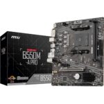 Материнская плата MSI B550M-A PRO, AM4, AMD B550, 2xDDR4, 4xSATA, 1xM.2, 1xPCIe 4.0 x16, 1xPCIe x1, 1xDVI-D, 1xHDMI, 1x 1Gb LAN, 2xUSB 2.0, 4xUSB 3.2 Gen 1, 3x3.5 мм, 7.1, mATX 5