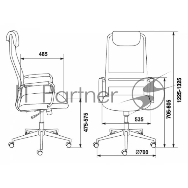Кресло Бюрократ KB-9N/BLACK TW-01 TW-11 черный, сетка