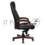 Кресло Бюрократ T-9923WALNUT/BLACK черный, кожа 2