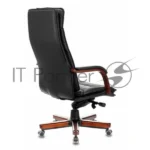 Кресло Бюрократ T-9927WALNUT/BLACK черный, кожа 3