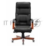 Кресло Бюрократ T-9927WALNUT/BLACK черный, кожа 5