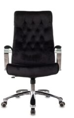 Кресло руководителя Бюрократ T-9928SL Fabric черный Italia Black, крестов. металл хром 3