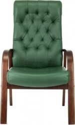 Кресло Бюрократ T-9928WALNUT-CF зеленый, кожа 2