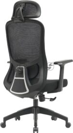 Кресло компьютерное Cactus CS-MC515-BK черный, сиденье черный, сетка/ткань, с подголов. крестов. пластик, пластик черный 4