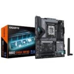 Материнская плата Gigabyte B860 EAGLE WIFI6E, LGA 1851, Intel B860, 4xDDR5, 4xSATA, 3xM.2, 1xPCIe 5.0 x16, 2xPCIe 4.0 x16, 1xHDMI, 1xDP, 1x 2.5Gb LAN, 4xUSB-A 2.0, 1xUSB-A 3.2 Gen 1, 1xUSB-A 3.2 Gen 2, 1xUSB-C 3.2 Gen 2x2, 7.1, 3x3.5 мм, ATX 4
