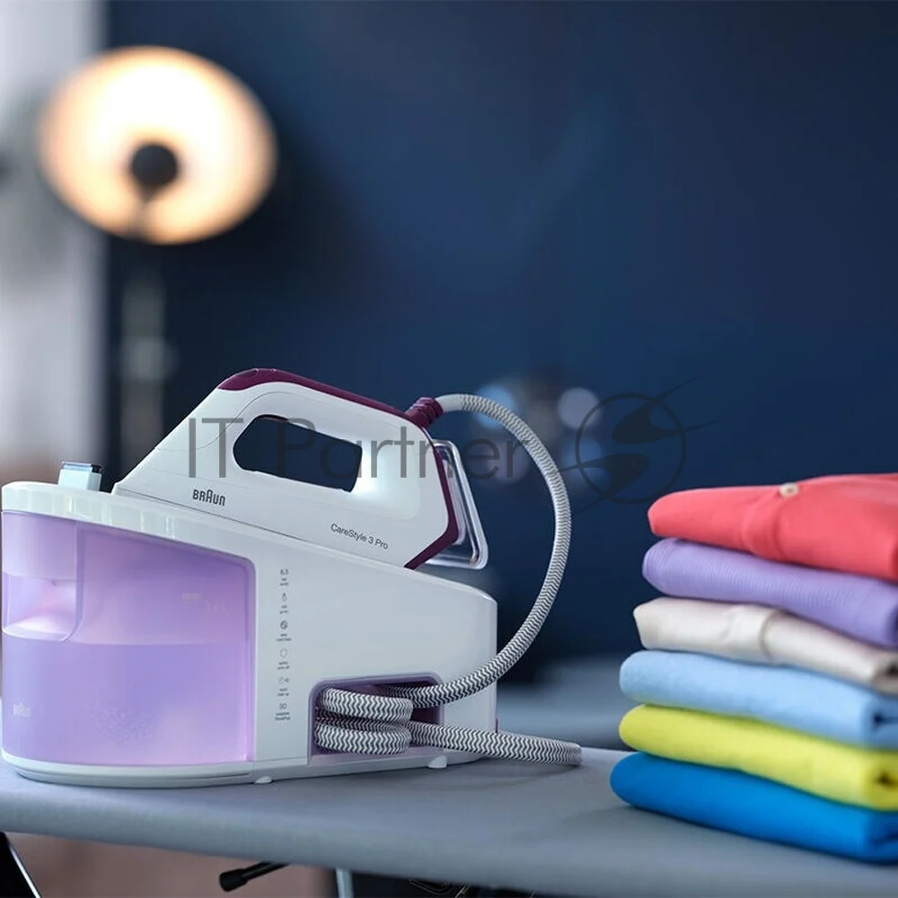 Парогенератор Braun IS3155VI SS фиолетовый/белый, 2400 Вт, 125 г/мин, 430 г/мин, 2000 мл
