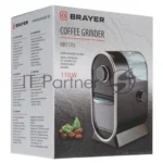 Кофемолка BRAYER BR1170, Жерновая, Емкость 100 г., Мощность 110 Вт, пласт. корпус, регул. помола 7
