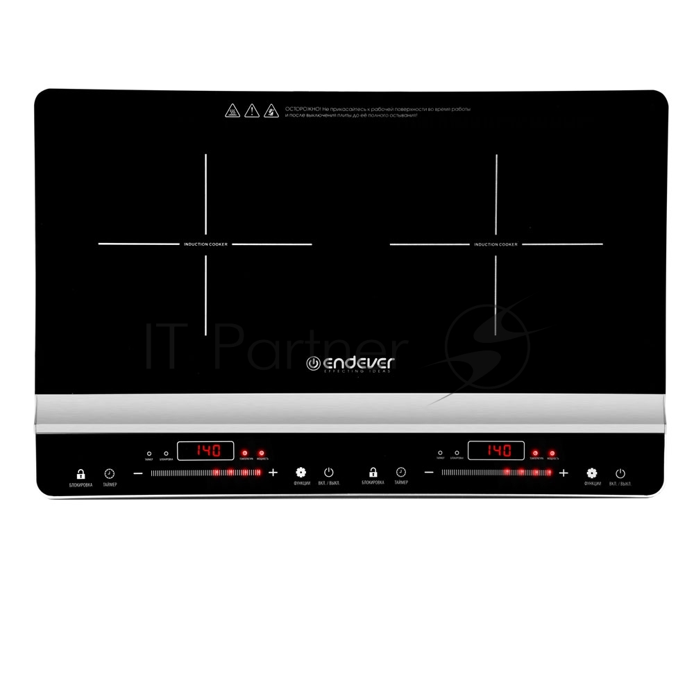 Плита настольная электрическая Endever Skyline IP-66 черный, 3.1 кВт, индукция, конфорки - 2, стеклокерамика, сенсор 1