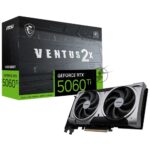 Видеокарта MSI RTX 5060 TI 16G VENTUS 2X PLUS, NVIDIA RTX 5060 Ti, 16 ГБ GDDR7, 128 бит, PCI-e 5.0, 1xHDMI, 3xDP, 2602 МГц 5