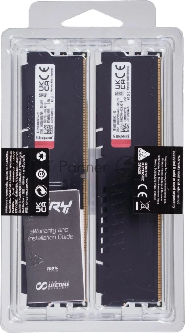 Оперативная память Kingston Fury Beast, DDR5, 32GB (2x16GB), 5200MHz, CL40, DIMM, радиатор, черный 1 Оперативная память Kingston Fury Beast, DDR5, 32GB (2x16GB), 5200MHz, CL40, DIMM, радиатор, черный 1