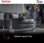 Пылесос вертикальный Tefal X-Force Flex 11.60 Aqua TY9890WO синий/серый, питание от аккумулятора, 130 Вт, уборка сухая/влажная, пылесборник 0.9 л 27