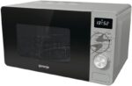 Микроволновая печь Gorenje GRILL MO23A4X нержавеющая сталь, 23 л, 800 Вт, переключатели - кнопки, поворотный механизм 4