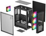 Компьютерный корпус Deepcool MATREXX 55 MESH V4 без БП, боковое окно (закаленное стекло), 3xARGB LED 140мм вентилятора спереди, 1xARGB LED 120мм вентилятор сзади, черный, ATX 1