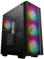 Компьютерный корпус Deepcool MATREXX 55 MESH V4 без БП, боковое окно (закаленное стекло), 3xARGB LED 140мм вентилятора спереди, 1xARGB LED 120мм вентилятор сзади, черный, ATX 10