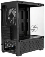 Компьютерный корпус Minitower ExeGate i3 SEA (mATX, без БП, 1*USB+1*USB 3.0, HD аудио, черный, 1 вент. 12см с RGb подсветкой, передняя и боковая панели - закаленное стекло) 1