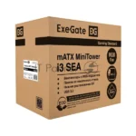 Компьютерный корпус Minitower ExeGate i3 SEA LE-NPX400 (mATX, БП 400NPX, 1*USB+1*USB 3.0, HD аудио, черный, передняя и боковая панели - закаленное стекло) 1