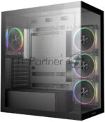 Компьютерный корпус Deepcool CG580 4F V2 без БП, боковое окно (панорама), 4x120мм ARGB PWM вентилятора, черный, ATX (R-CG580-BKADA4-G-2) 9