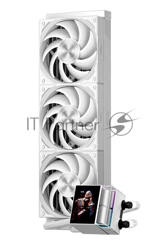 Система охлаждения Water Cooling System PCCooler DS360 Display WH (310W, 360мм, LED, белый, ARGb Pump/Fans: 3x120мм, 90.56CFM, 39.8dBA, 2500RPM/Pump height 65мм, 15dBA, 2600RPM, Rad thickness 27мм/S: 1851, 1700, 1200, 115X, AM5, AM4) 1