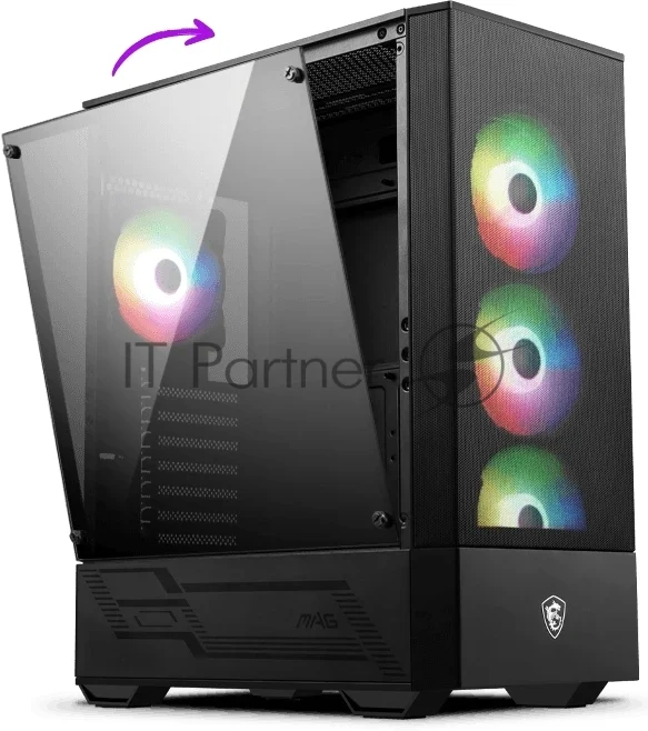 Компьютерный корпус MSI MAG FORGE 112R 2xUSB 3.0, 4x120мм ARGb Fan, ARGb Control Board, Tempered Glass Window, Brown Box (949679)