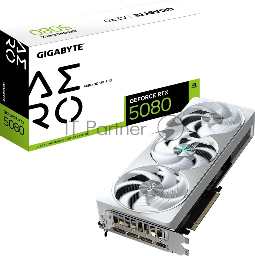 Видеокарта Gigabyte PCI-E 5.0 GV-N5080AERO OC-16GD 1.0 NVIDIA GeForce RTX 5080 AERO OC SFF 16Gb 256bit GDDR7 2730/30000 HDMIx1 DPx3 HDCP Ret 1 Видеокарта Gigabyte PCI-E 5.0 GV-N5080AERO OC-16GD 1.0 NVIDIA GeForce RTX 5080 AERO OC SFF 16Gb 256bit GDDR7 2730/30000 HDMIx1 DPx3 HDCP Ret 1