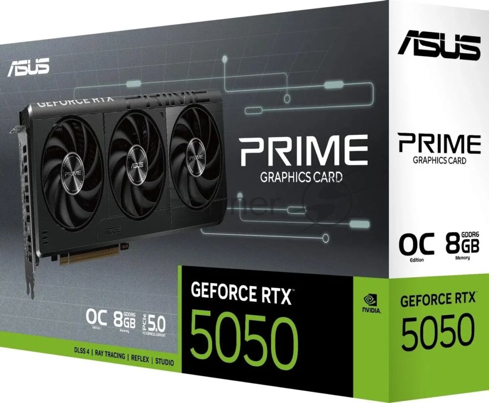 Видеокарта ASUS Prime GeForce RTX 5050 OC, NVIDIA RTX 5050, 8 ГБ GDDR6, 128 бит, PCI-e 5.0, 1xHDMI, 3xDP, 2707 МГц 1 Видеокарта ASUS Prime GeForce RTX 5050 OC, NVIDIA RTX 5050, 8 ГБ GDDR6, 128 бит, PCI-e 5.0, 1xHDMI, 3xDP, 2707 МГц 1