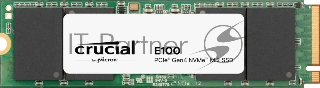 Накопитель SSD Crucial E100, 1Tb, PCIe 4.0 x4, M.2 2280, NVMe, R/W 5000/4500 1