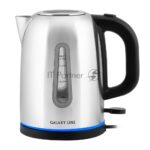 Электрочайник Galaxy GL 0366 серебристый, 1.7 л, 2200 Вт, скрытый нагревательный элемент 6