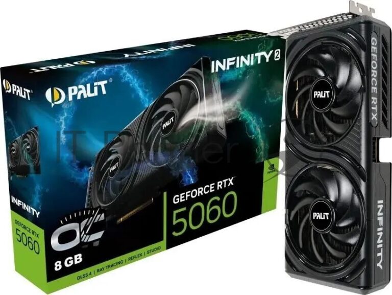 Видеокарта Palit NVIDIA GeForce RTX 5060 INFINITY 2 OC , 8 ГБ GDDR7, 128 бит, PCI-e 5.0, 1xHDMI, 3xDP, 2512 МГц 1