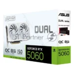 Видеокарта Asus GeForce RTX 5060 DUAL OC White, Nvidia RTX 5060, 8GB GDDR7, 128 bit, PCI-E 5.0, DPx3, HDMIx1, 2535 MHz 3