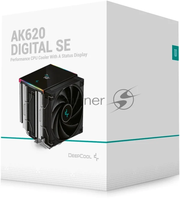 Кулер для процессора DEEPCOOL AK620 DIGITAL SE LGA20XX/1700/1200/115X/AM5/AM4 (9шт/кор, TDP 260W, PWM, DUAL Fan 120мм, 6 тепл. трубок, ARGb, черный) RET (R-AK620-BKADMN-GJD) 1