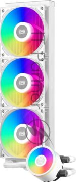 Система охлаждения Water Cooling System PCCooler DA360 Pro ARGb WH (300W, 360мм, белый, ARGb/Fans: 3x120мм, 75.8CFM, 33.7dBA, 2200RPM/Pump height 57мм, 28dBA, 3000RPM, Rad thickness 27мм/S: 1851, 1700, 1200, 20XX, 115X, AM5, AM4) 7