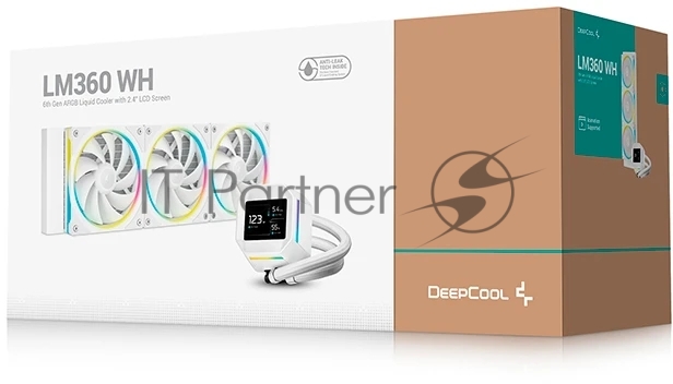 Система жидкостного охлаждения Deepcool LM360 WH ARGb Soc-AM5/AM4/1200/1700/1851 белый 4-pin 19-36dB Al LCD 250W 1729gr Ret (R-LM360-WHDMMC-1)