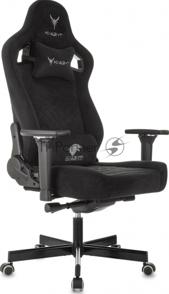 Кресло игровое Knight Hunter черный, Alfa Black крестов. металл 1