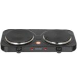Плита настольная электрическая Centek CT-1507 черный, 2 кВт, ТЭН, конфорки - 2, эмаль, поворотные переключатели 2