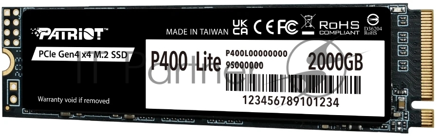 Накопитель SSD Patriot PCIe 4.0 x4 2Tb P400LP2KGM28H P400 Lite M.2 2280 1