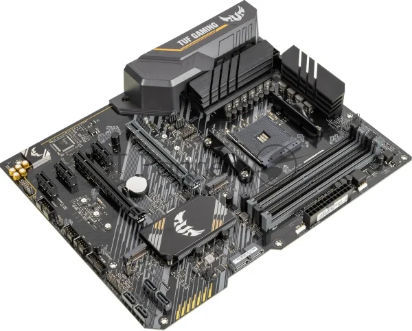 Материнская плата ASUS TUF GAMING B450-PLUS II, AM4, AMD B450, 4xDDR4, 6xSATA, 2xM.2, 1xPCI-E 3.0 x16, 1xPCI-E 2.0 x16, 3xPCI-E x1, 1xHDMI, 1xDP, 1x 1Gb LAN, 4xUSB 3.2 Gen 1, 1xUSB 3.2 Gen 2, 1xUSB-C 3.2 Gen 2, 5x3.5 мм, 7.1, ATX 1