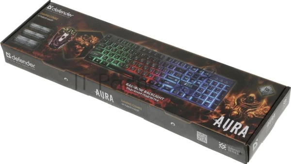 Комплект клавиатура+мышь Defender Aura MKP-117 проводной, USB, 2400 DPI, черный 1