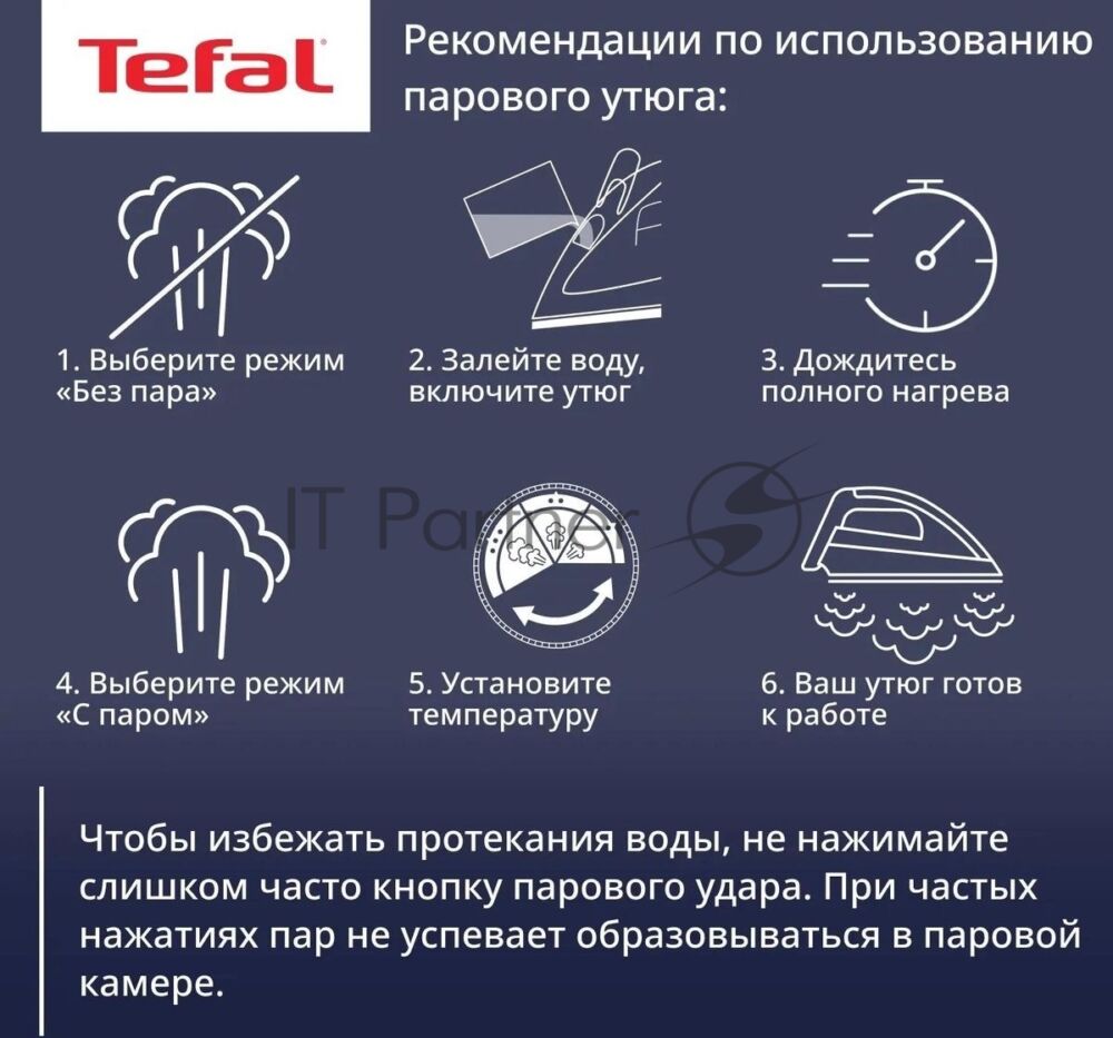 Утюг Tefal FV5736E0 синий/белый, 2500 Вт, 45 г/мин, 220 г/мин, 270 мл 1 Утюг Tefal FV5736E0 синий/белый, 2500 Вт, 45 г/мин, 220 г/мин, 270 мл 1