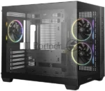 Компьютерный корпус Deepcool CG330 3F без БП, боковое окно (панорама), 3x120мм ARGB PWM вентилятора, черный, mATX 9