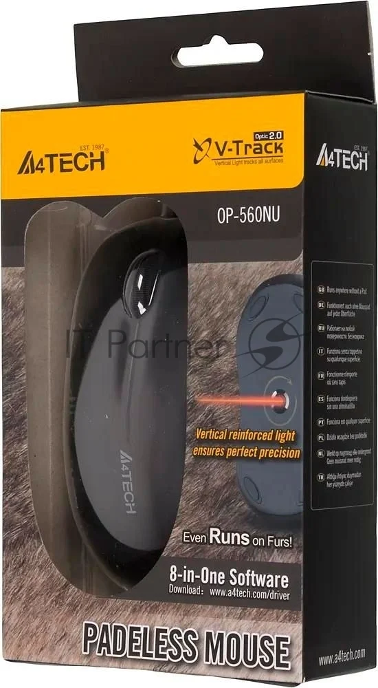 Мышь проводная A4Tech OP-560NU черный, 1200 dpi, USB, кнопки - 3 1