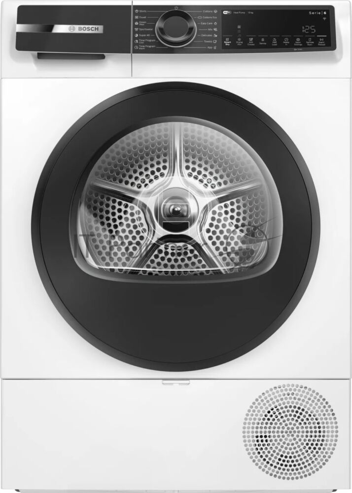 Сушильная машина Bosch Serie 6 WQK25200ME, с тепловым насосом, макс.загрузка - 10 кг, Класс энергоэфф-ти: A++, LED-дисплей с текстовой информацией. 15 автопрограмм сушки,Easy Clean with A++,габариты: 842x598x613 mm, белый 1