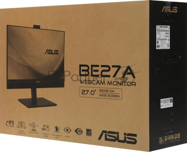 Монитор 27" ASUS BE27ACSBK IPS 2560x1440, 60 Гц, 5 мс, 16:9, 350 кд/м2, 1xHDMI, 2хDP, USB-C, 1x3.5 мм, черный
