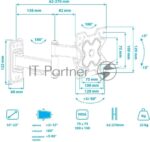 Кронштейн Arm media MARS-6 черный, 10 шт/уп. Кр. стал. настенный для TV 10"-32", max 25 кг, 5 ст св., нак. +5°-15°, пов. ±90° от ст. 62-270 мм. max VESA 100x100 мм. 3
